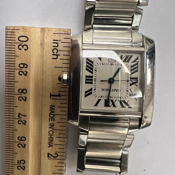 CARTIER TANK FRANCAISE AUTOMATIC STAINLESS STEEL 28mm WATCH. - Picture 13 of 13